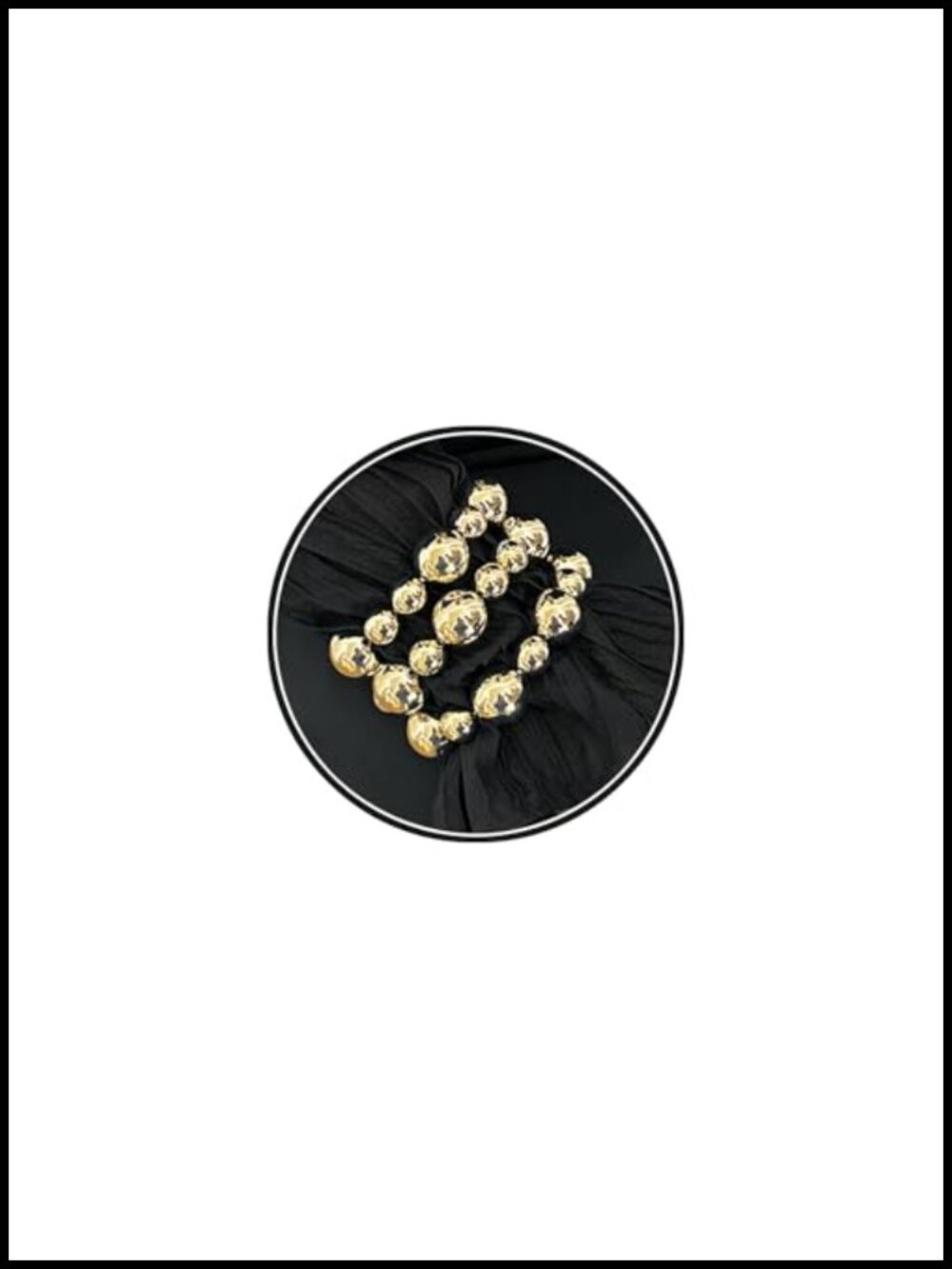14K Gold Plated Stretch Ball Cluster Bracelets Set of 3 Stackable Jewelry